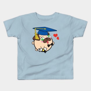 Doopy the Pug Puppy - Graduation Kids T-Shirt